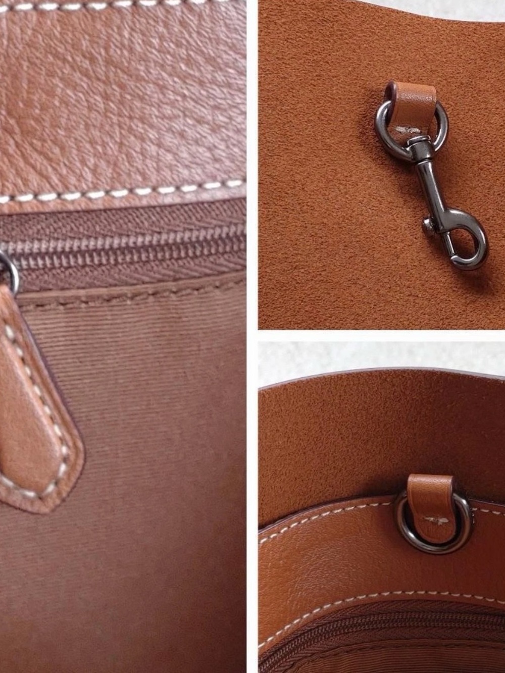 Coach Tan Leather Tote with Red Heart Motif - Picture 9 of 11